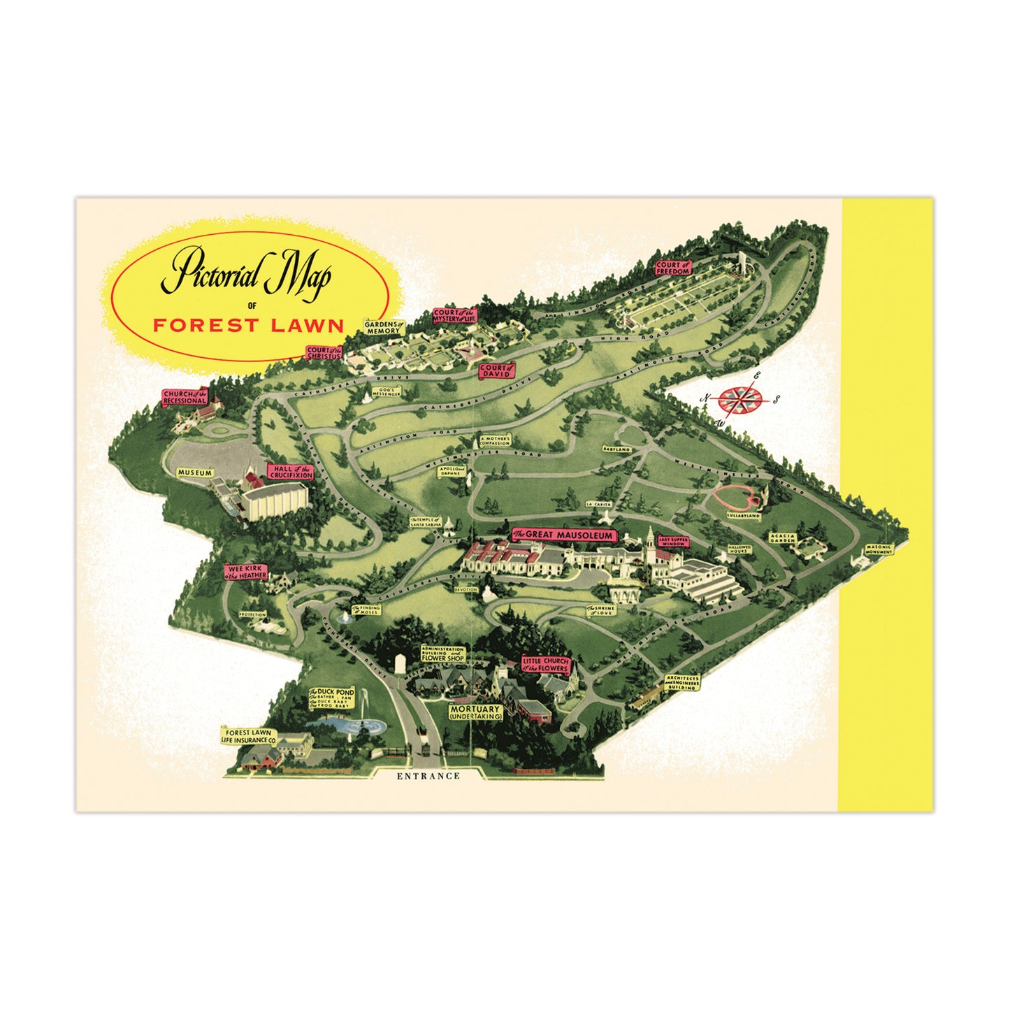 Forest Lawn Map Postcard